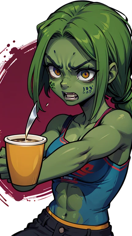 cartoon zumbi girl with long hair and a knife in her hand, zumbi arms out in front, zumbi in horror concept art, evil zumbi, zumbi with white eyes, zumbi, zumbi reaching out of a grave, zumbi holding coffee cup, beautiful zumbi, hauntingly beautiful zumbi, teacher as angry zumbi, zumbificado, zumbi face, zumbis attack