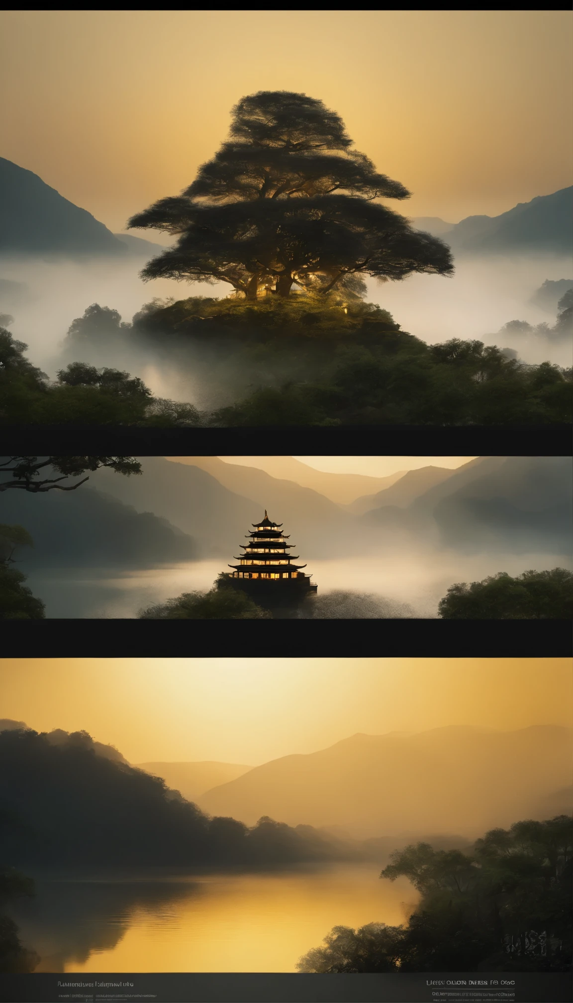 unmanned , outdoors , night , dream ,( dense fog :1.4), circular moon , mountain , river , the golden bough , sky , gold decoration ,
( minimalism :1.4), chinese classical art , yellow long upper shan , movie poster , a minimalist background ,3D, clean screen ,
Best quality , perfect lighting , Masterpiece , Official art ,8k, wallpar
huge filesize , huge file size , super Detailed , oc renderer ,
symmetrical shopping ,