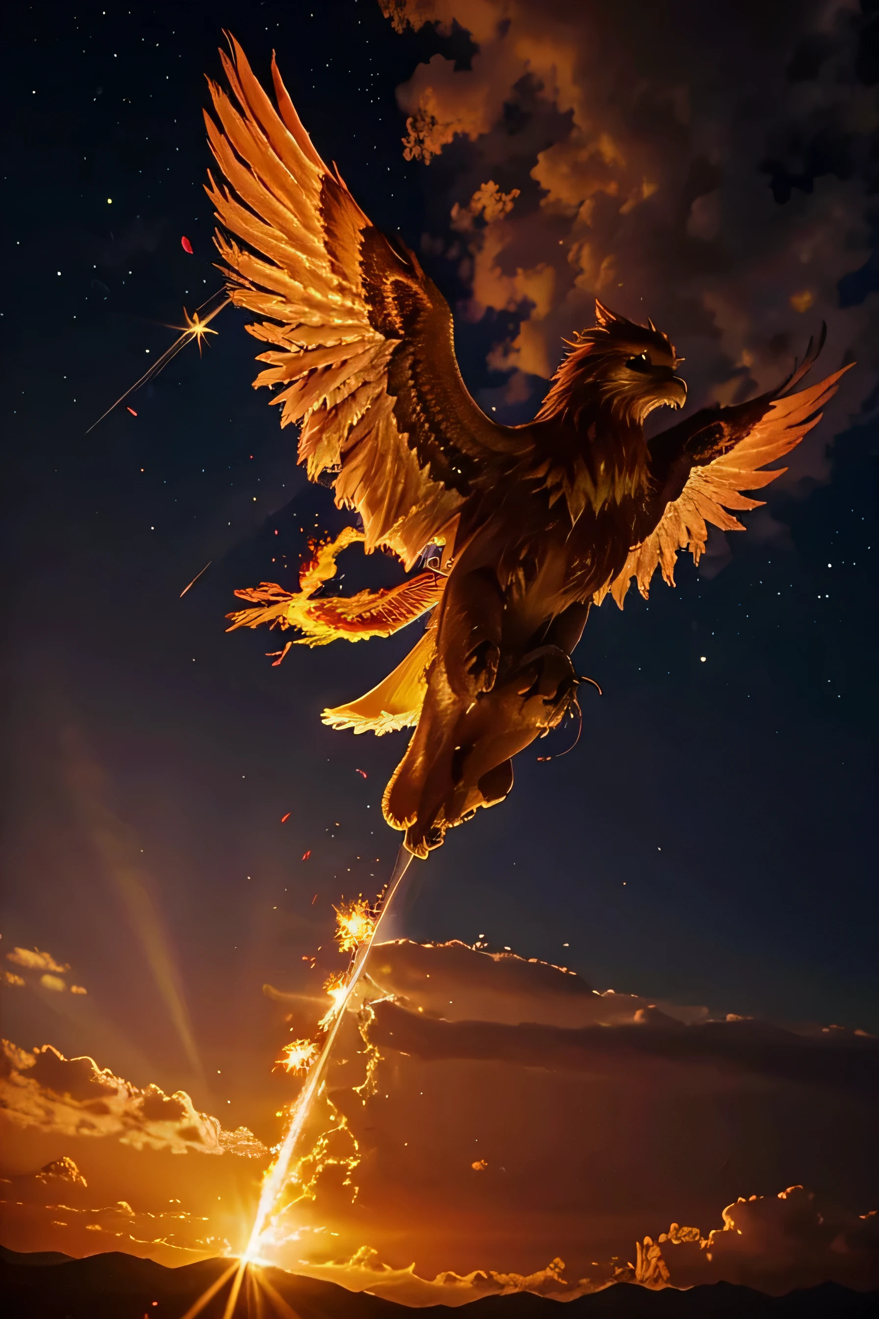 fire phoenix in the sky