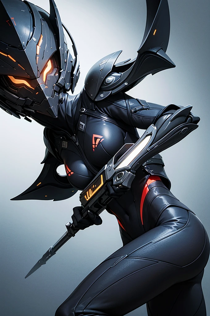 girl, Warframe, Tight Combat Suit, weapon, best quality, masterpiece, very aesthetic, perfect composition, intricate details, ultra-detailed