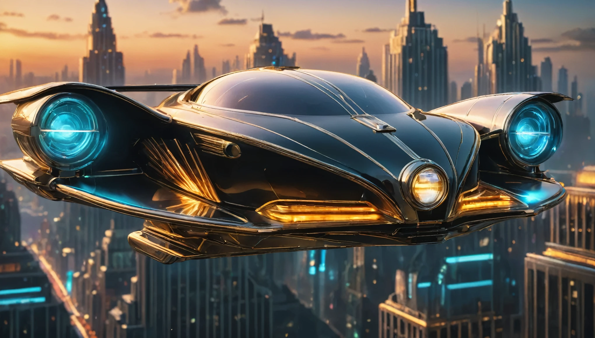 art deco style flying car, art deco sci-fi,

(best quality,4k,8K,High resolution,masterpiece:1.2),Extremely detailed,(Practical,photoPractical,photo-Practical:1.37),HDR,Ultra HD,Studio Lighting,Super Fine,Clear focus,Physically Based Rendering,Extremely detailed的描述,professional,Bright colors,Bokeh.