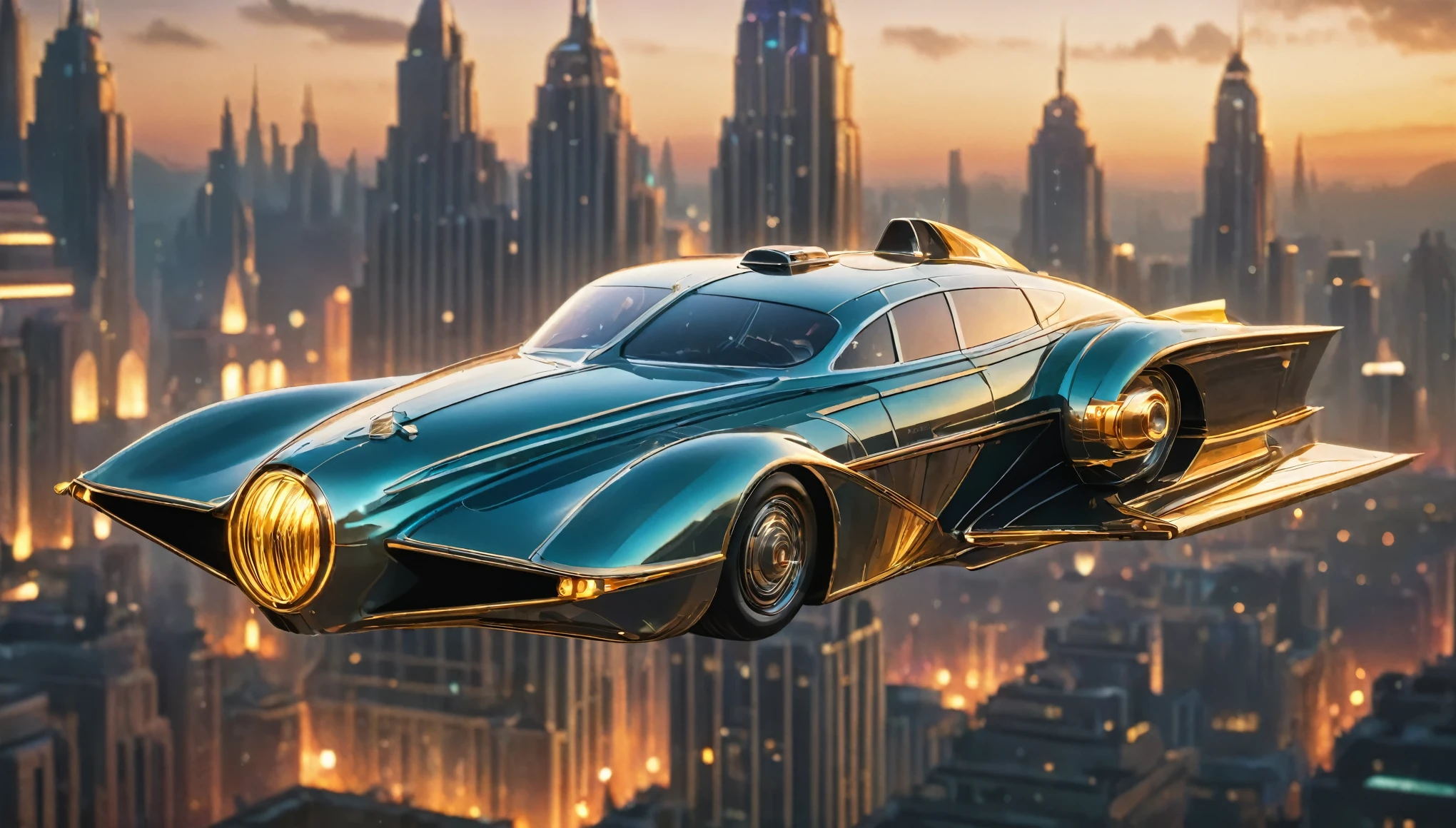 art deco style flying car, art deco sci-fi,

(best quality,4k,8K,High resolution,masterpiece:1.2),Extremely detailed,(Practical,photoPractical,photo-Practical:1.37),HDR,Ultra HD,Studio Lighting,Super Fine,Clear focus,Physically Based Rendering,Extremely detailed的描述,professional,Bright colors,Bokeh.