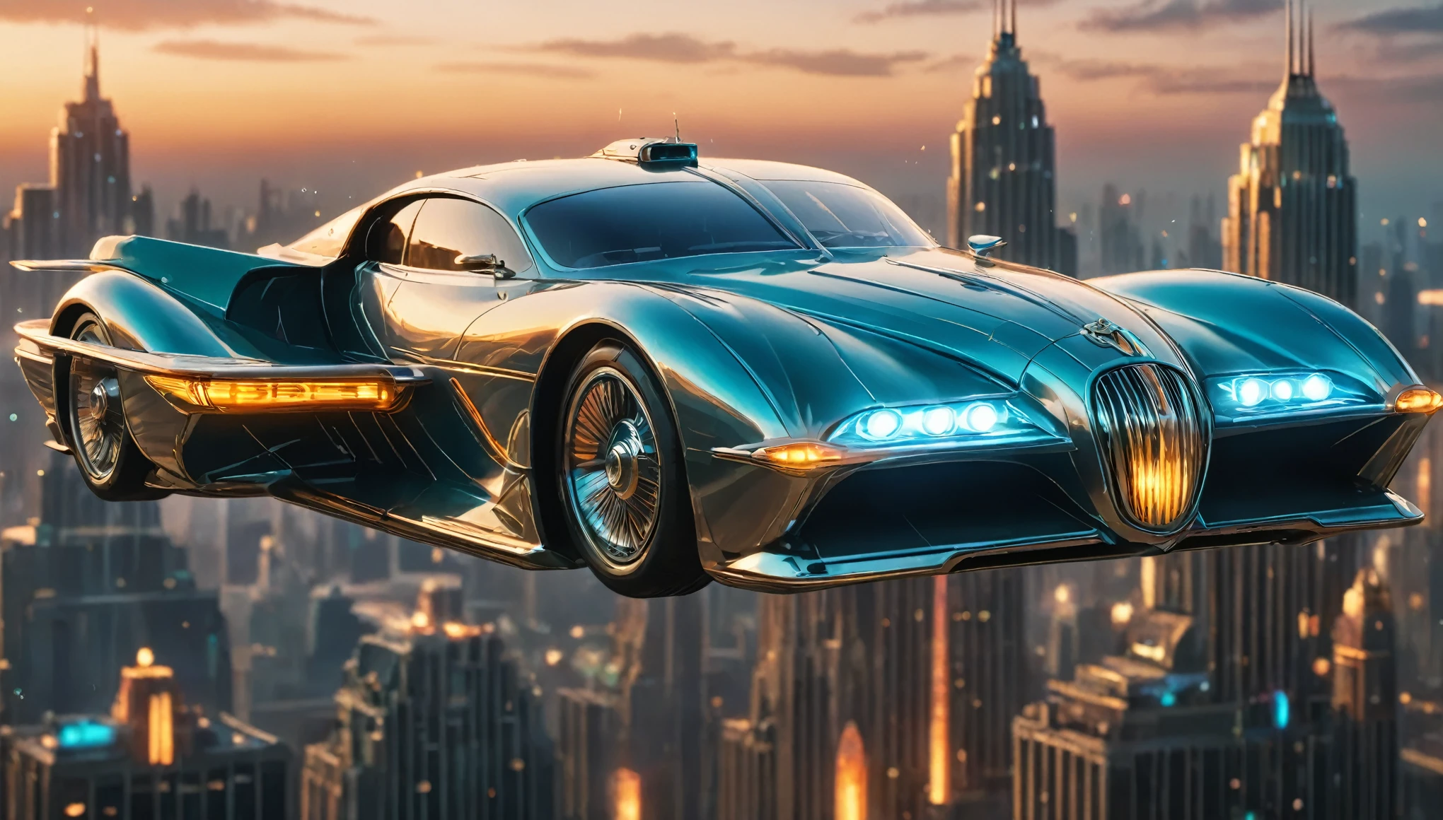 art deco style flying car, art deco sci-fi,

(best quality,4k,8K,High resolution,masterpiece:1.2),Extremely detailed,(Practical,photoPractical,photo-Practical:1.37),HDR,Ultra HD,Studio Lighting,Super Fine,Clear focus,Physically Based Rendering,Extremely detailed的描述,professional,Bright colors,Bokeh.