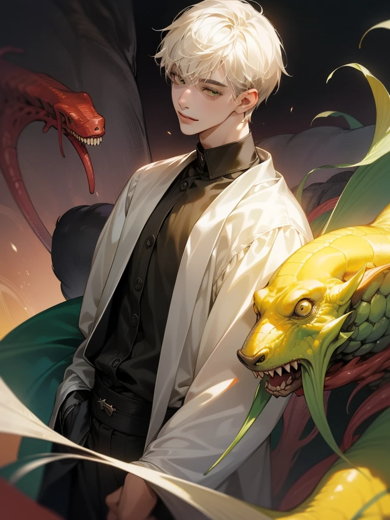 (((photographic, photo, photogenic))), extremely high quality high detail RAW color photo, Lovecraftian cybernetic horror, watercolor, otherworldly textures , high quality, detailed,
young man , 4K UHD, super detail, best quality, detailed eyes, masterpiece, 2 young men who smiles at each other with a love atmosphere ,one of them is 21years old and has a white straight short hair and green beautifull eyes this men smiles a sweet smile with quiet expression and beautiful smile and he wears a cute outfit,the second men is taller than the previous one and he is 27year and this men has acblack semi long haircut and yellow eyes and has a quiet expression face and he has a sharp eyes and wears a black clothes,high resolutions ,two couples in love