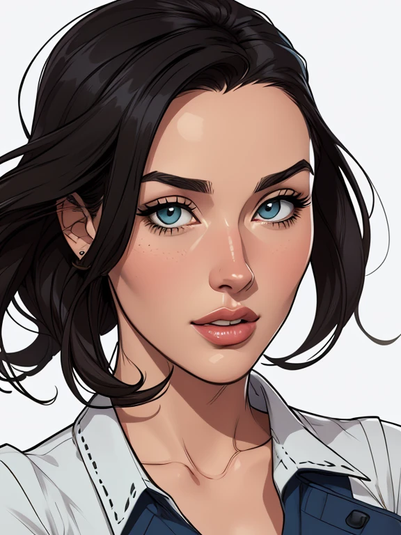 estilo de desenho animado:1.2), Monica Bellucci Mulher brasileira desenho ART Artline fundo branco mulher Imagem cartoon de uma mulher , roupas sensuais , garota super valente destemida , cartoon style illustration, estilo de arte dos desenhos animados, estilo de arte dos desenhos animados, digital illustration style, design de personagens altamente detalhado, arte digital detalhada fofa, City fan art, design de personagem retrato, beautiful digital illustration, retrato de alta qualidade, arte em quadrinhos, retrato do design do personagem, white background Busty without clothes and medium breasts cartoon style female character dressed in Fallout 4 uniform Monica Bellucci 