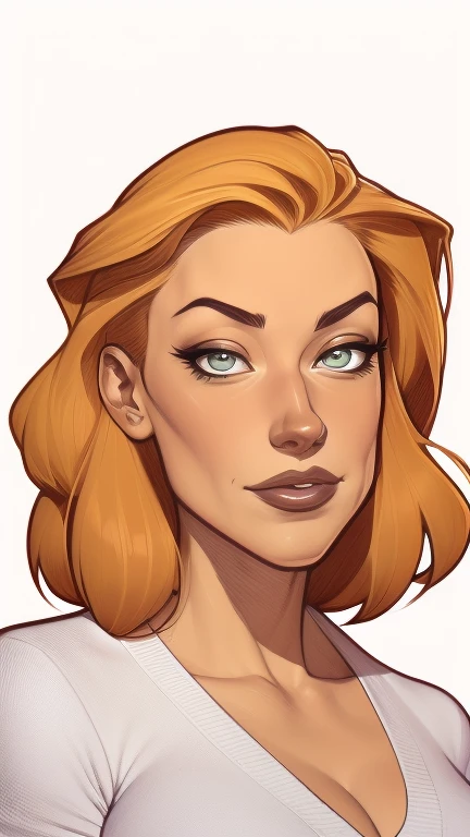 estilo de desenho animado:1.2), Yvonne Strahovski mulher Imagem de desenho animado de uma mulher , roupas sensuais , garota super fofa, authoritarian would be facial expressioncartoon style illustration, estilo de arte dos desenhos animados, estilo de arte dos desenhos animados, digital illustration style, design de personagens altamente detalhado, arte digital detalhada fofa, City fan art, design de personagem retrato, beautiful digital illustration, retrato de alta qualidade, arte em quadrinhos, retrato do design do personagem, white background Buso without clothes and medium breasts, beautiful and symmetrical body curves