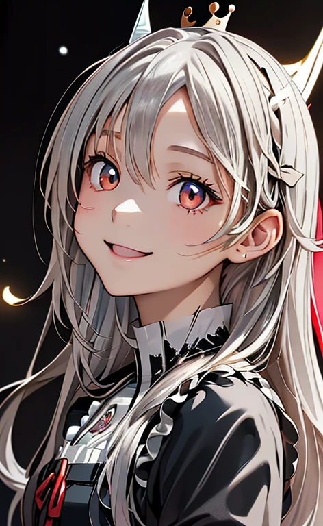 (Photorealistic:1.4)、(asuna,20-year-old:1.5),(masterpiece、lens flare:1.5、spot light:1.2、Exquisite beautiful eyeonochrome:1.5,portlate、)(),()
、Cute Face、 3D Face、(pearl white hair:1.5)、(wavy hair:1.3),(1 woman)、(Red eyes:1.2)、(cowboy shot)、(happy smile:1.5)、(head tilt) ,(Cute face:1.2),(flat chest),(),kind face,(white lace frilled gothic lolita),(black background:1.5)、(glowing eyes:1.3)、(little crown:1.3)、 Neat and clean、Adorable、Slim Body(Tareme:1.5),Shiny Hair、(Glowing pink Skin)、Nijisketch,Manga,beautifuljapanesewoman
