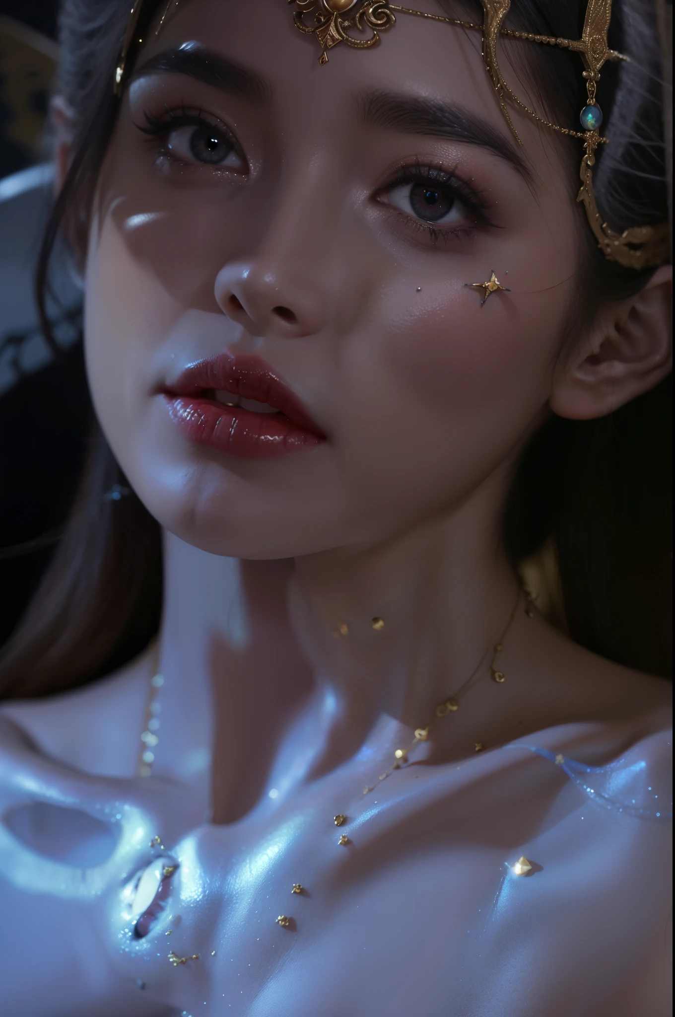 Detailed image quality,Witch Pandora,wing, Succubus Theme,堕落Angel,Excellent,scary,Secret Terror,Tentacles,With eyes,Uncanny Valley Effect,Beast Blood Moon,skeleton,vampire,Hellfire,Dark Queen,Angel,magician magic witch,Angel,Eyes are blue(Pupils as deep as the starry sky),Gorgeous tattoo designs all over the body,Surreal photos(8K picture quality,Rich in details),Dark eyeshadow,Sexy thick lips(Red lipstick),Tattoo designs on body,Dark Queen,Cleopatra,Wearing luxurious gold jewelry,Gorgeous clothes,