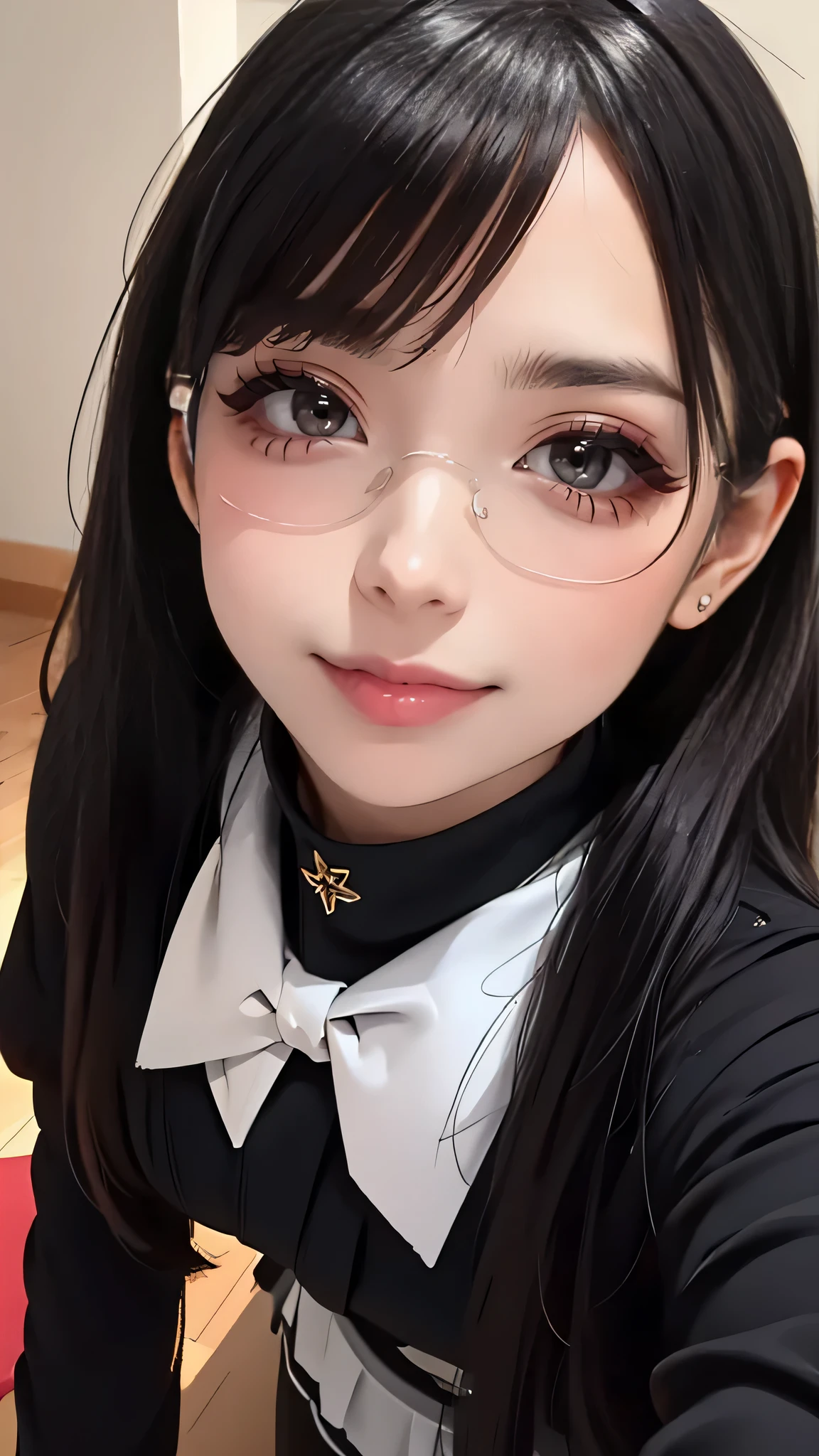 1girl,all fours,top-down bottom-up,sweat,(random sexy uniform),(random hairstyle),(Thin type:1.5),(large breasts),(Highest image quality,(8K), Ultra-realistic, Best Quality, High quality, High Definition, high quality texture, high detailing, Beautiful detailed, fine detailed, extremely details CG, Detailed texture, realistic representation of face, masterpiece, presence),(glasses:1.2)
