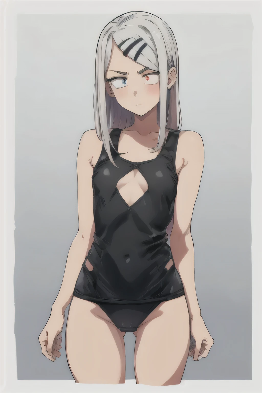 1 Girl, Zoey, (Heterochromia:1.3), (длинные hair), (грязные hair), hair ,Orange Underwear, волшебные hair,