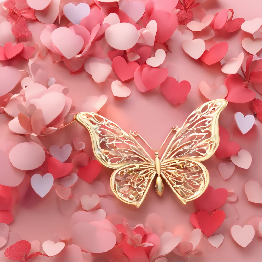 Butterfly and hearts