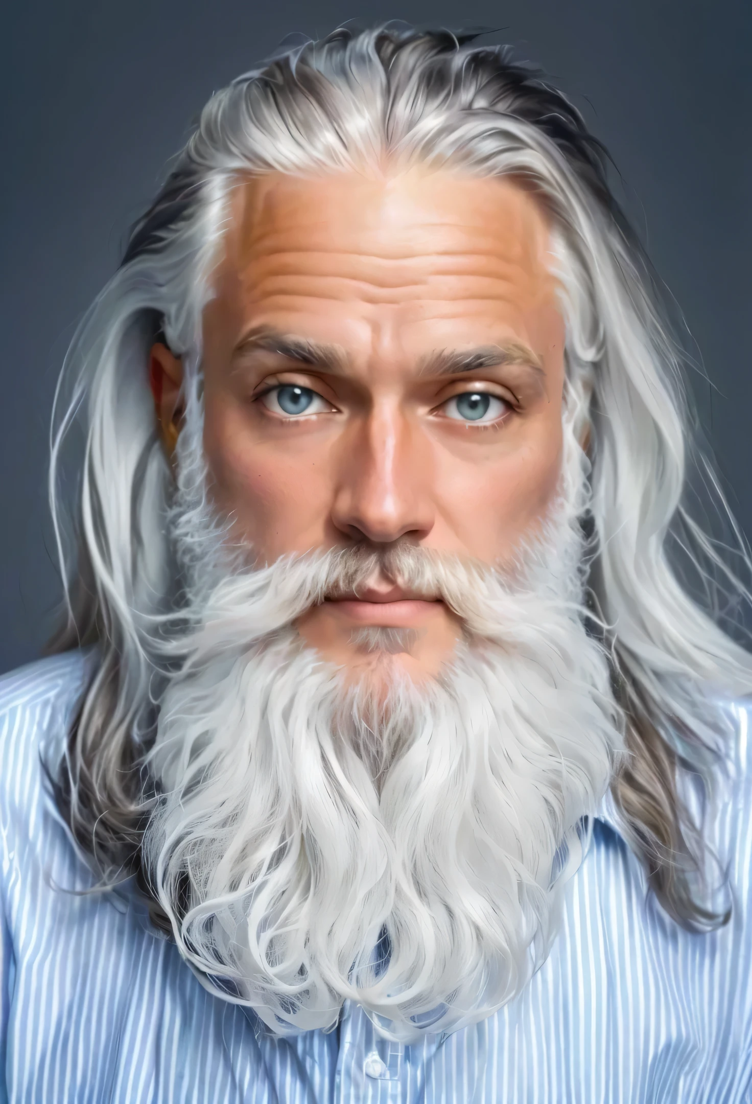 um close up de um homem com uma longa barba e uma barba branca, long cabelos brancos e barba branca, cabelos brancos e barba branca, long cabelos e cavanhaque branco, very Barba branca longa and hair, barba e cabelo brancos bem arrumados, cabelos e barba brancos, alguns cabelos grisalhos na barba, barba grisalha, barba grisalha, Barba branca longa, barba de prata muito longa, (((((sem camisa))))), cord on the neck