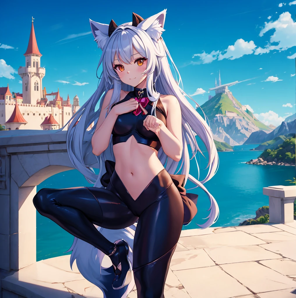 female model in front of a castle and mountain landscape holding onto a balcony railing, lewd face, a girl with a cat ears and a bow, female furry mini cute style, a drawing of a debauchery priest many cultist of aphrodite, pudica pose gesture, small cute outline, cell shaded adult animation, sketchy artstyle, holo is a wolf girl, fursona furry art commission, oc commission, lineart, fursona commission, cute!! chibi!!! catgirl, anime catgirl, fox from league of legends chibi, commission for high res, cute anime catgirl, clean anime outlines, full body zenkai! asuka suit, gesture drawn, holding a pudica pose, body pose!, full body drawing, realistic body proportions, full character body, full body concept, full body; front view, female full body, realistic proportions!!, entire body