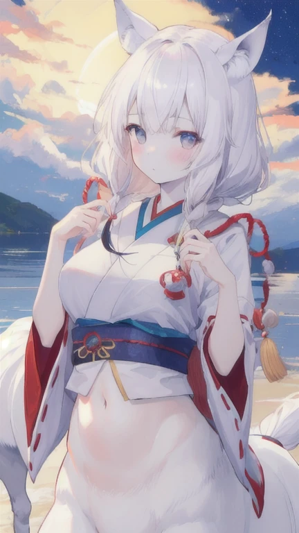 (best quality, masterpiece), 1 girl, centaur, It takes, White skin, Japanese  , exposing the abdomen,belly button t-shirt, 아름다운 소녀 perfect wolf photo, perfect wolf photo