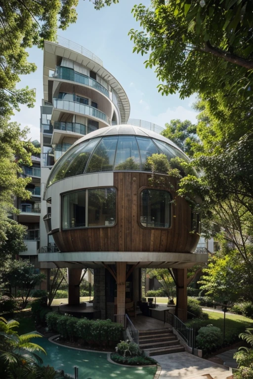 Prompt para DALL-E 3: Combinando dos mundos
Concepto: A futuristic circular building inspired by the shape of a giant treehouse.
Elementos clave:
Forma: La forma general del edificio debe ser circular, similar to that of a tree house.
Estructura: The building structure must be visible through the façade, creating a feeling of lightness and transparency.
Materiales: El edificio debe estar construido principalmente con madera sostenible, also using glass elements, metal y otros materiales reciclados.
Ventanas: The building must have large windows that allow natural light to enter and offer panoramic views of the surroundings..
Entorno: El edificio debe estar ubicado en un entorno urbano o natural, harmoniously integrating with the landscape.
inspiration:
Imagen 1: Aerial view of a futuristic circular building (descrito en el prompt anterior)
Imagen 2: Closeup of a futuristic tree house (descrito en el prompt anterior)
Variaciones:
Experiment with different heights and diameters for the circular building.
Incorporates biophilic design elements, como jardines verticales o techos verdes.
Includes technological details, such as solar panels or wind turbines.
Shows the building at different times of the day and under different weather conditions.
Add people or vehicles to give a sense of scale and activity.
Resultado:
A set of images depicting a futuristic circular building inspired by the shape of a giant treehouse. Images must be realistic, atractivas y de alta calidad, combinando los elementos clave de ambos prompts originales.
Detalles adicionales:
The circular building could have multiple levels, connected by bridges or aerial walkways.
The building's façade could be covered in glass panels that change color.
The building could have an interior and exterior lighting system that changes color.
The building could house public spaces