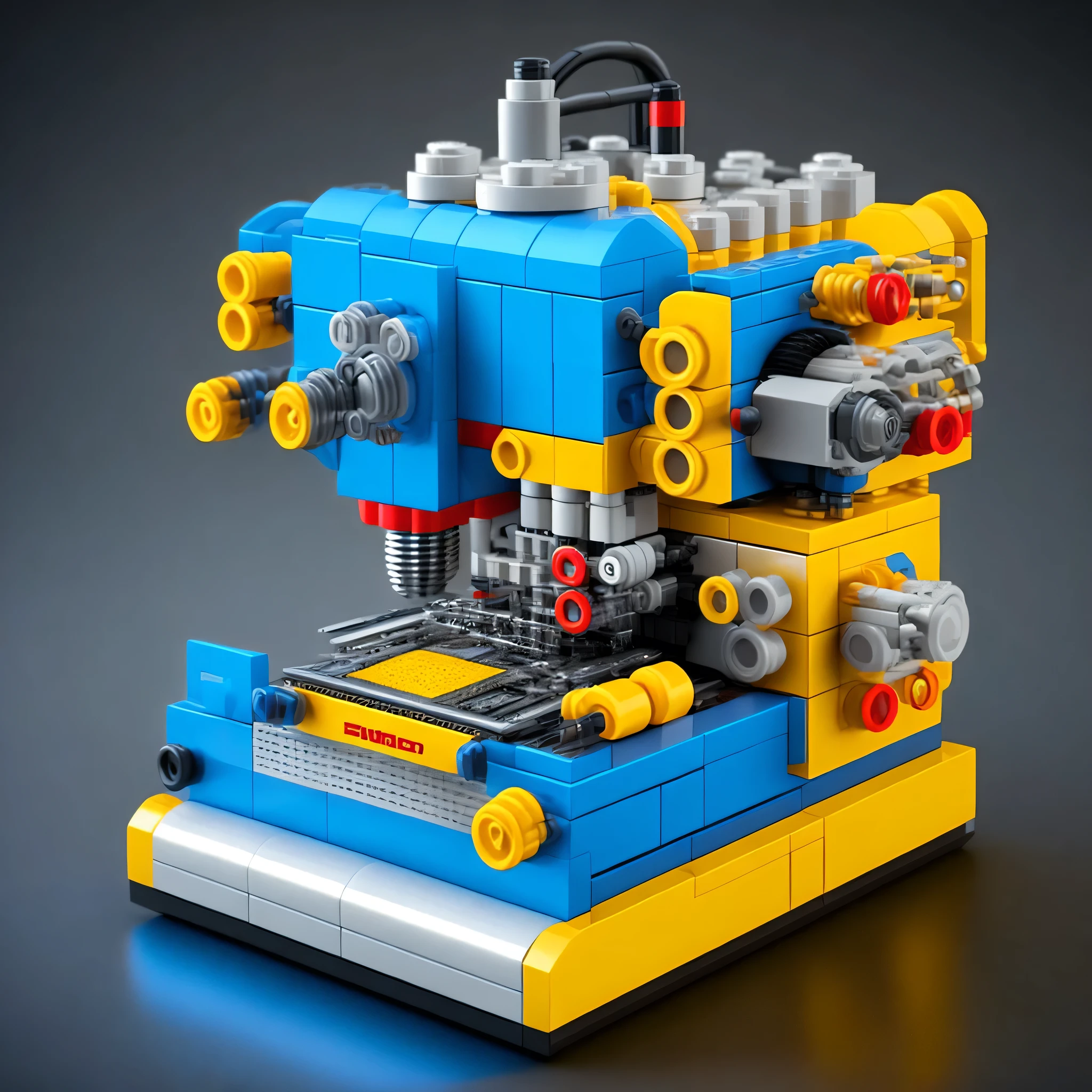 Eine elektrische Maschine aus Lego, Industrietechnik, Technische Perfektion, T-shirt Design