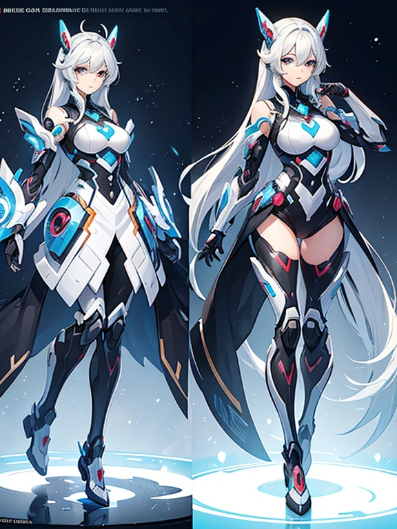 A woman transforms into a hero robot,
 3-sided picture,
 Character Design,
 Cute and pretty,
 Full Body Shot,
 Can transform into any vehicle,
 
