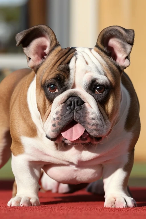 Faça um bulldog frances, realista, 4k de qualidade, showing the tongue, com pirulito na bocA, ultra realista, imagem de fotografia 