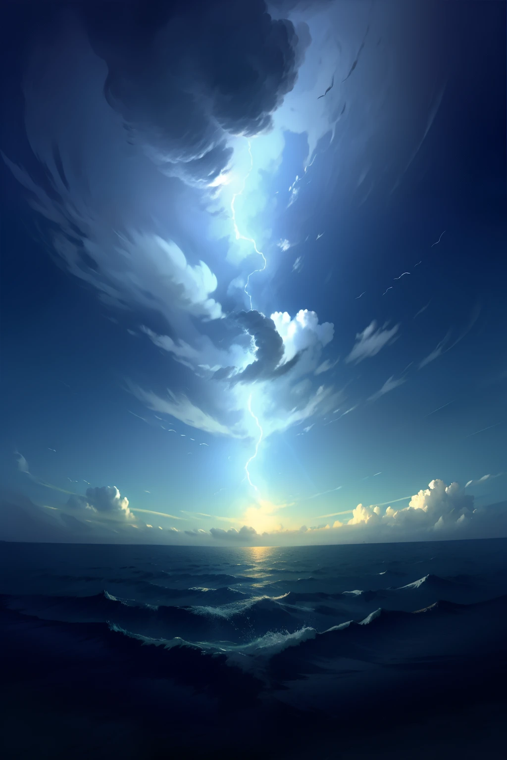Sky with clouds and sea