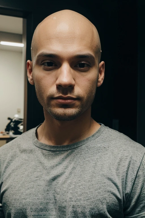 Um homem com alopecia total
