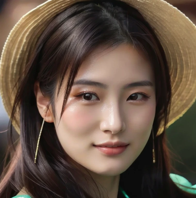 Close-up of a woman in a green dress posing for a photo., Gorgeous Chinese model, หญิงKorean girlที่งดงาม, beautiful south korean women, หญิงKorean girlที่สวยงาม, beautiful asian girl, Cute young man with a sweet Asian face, Chinese girl, Asian girl with long hair, The face of a beautiful Japanese girl, Korean girl, Cute girl - clear face, Japanese model, Beautiful Asian woman