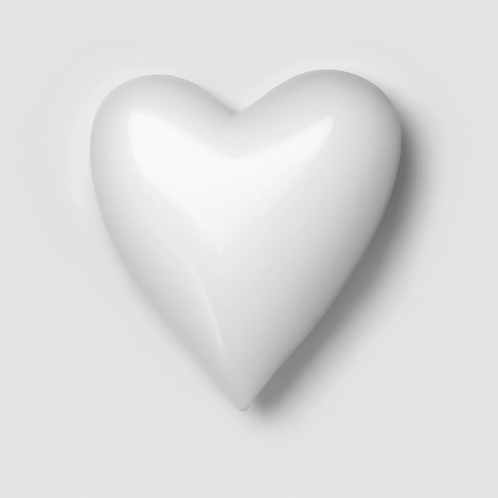 White heart on white background