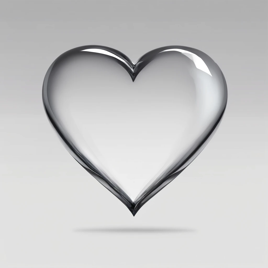 Transparent heart on Transparent background