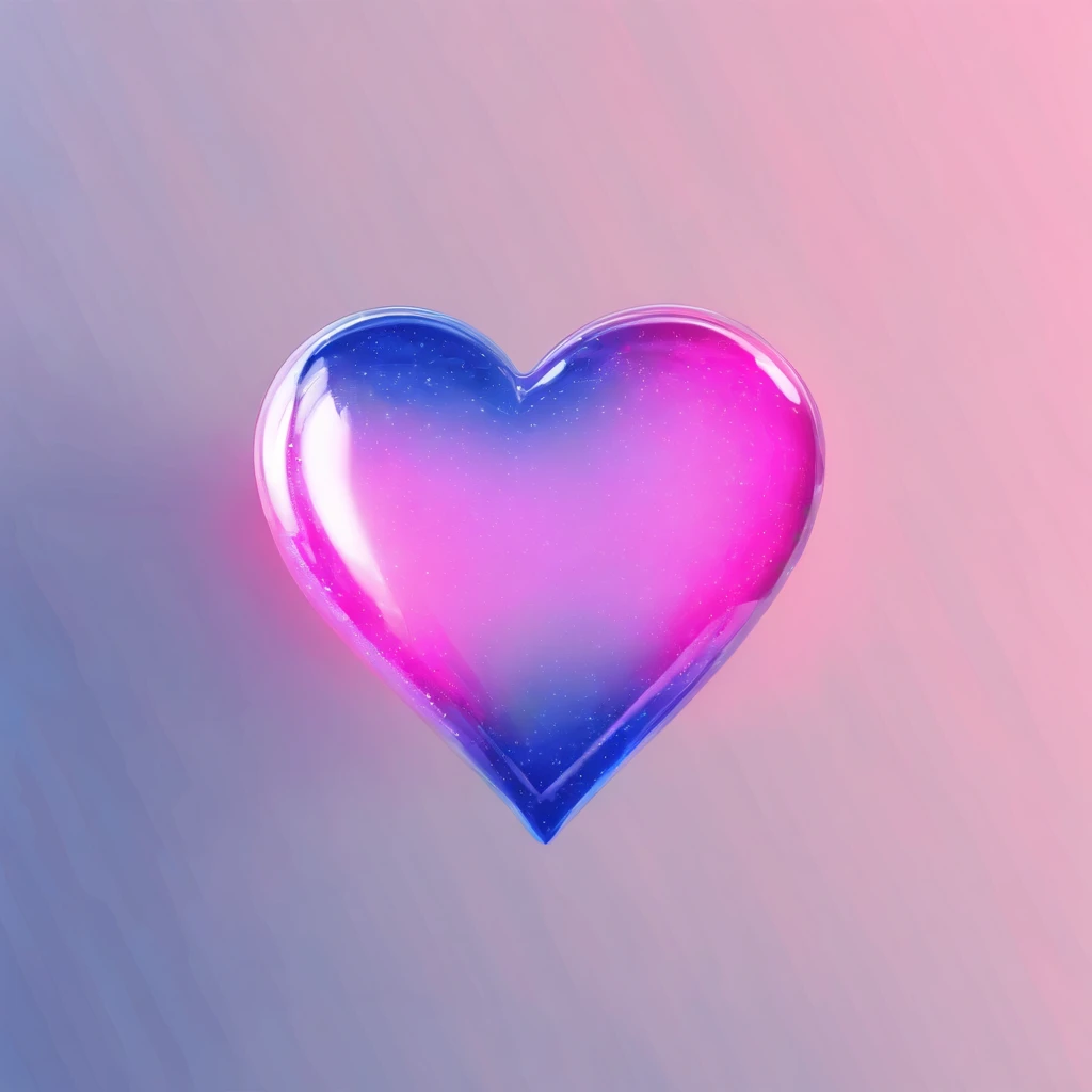 Transparent heart on Transparent background neon pink and dark blue hearts sparkly 