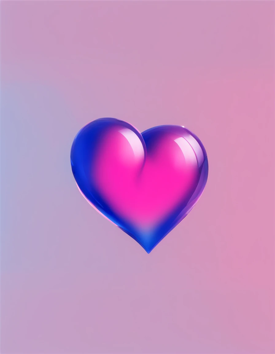 Transparent heart on Transparent background neon pink and dark blue hearts sparkly