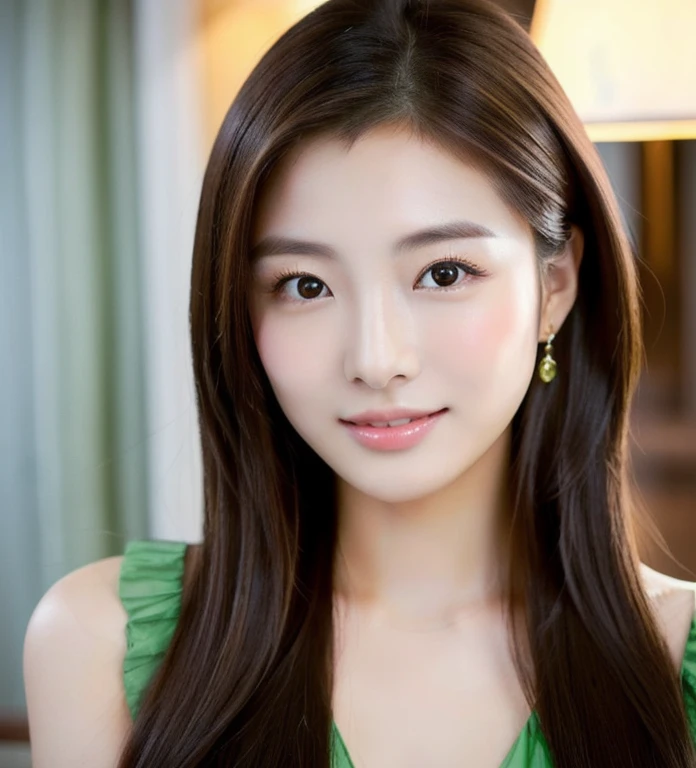 Close-up of a woman in a green dress posing for a photo., Gorgeous Chinese model, หญิงKorean girlที่งดงาม, beautiful south korean women, หญิงKorean girlที่สวยงาม, beautiful asian girl, Cute young man with a sweet Asian face, Chinese girl, Asian girl with long hair, ponytail, The face of a beautiful Japanese girl, Korean girl, Cute girl - clear face, Japanese model, Beautiful Asian woman