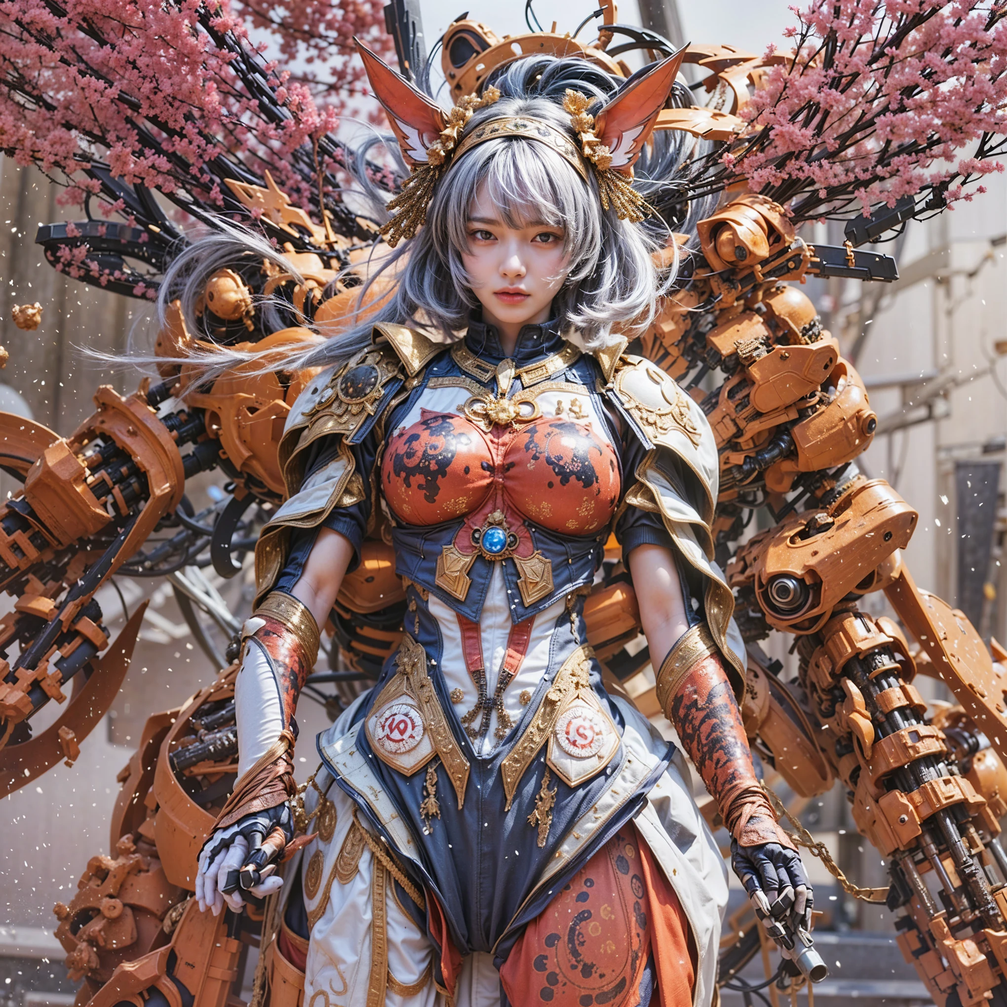 (extremely intricate all details)、(extremely realistic all Texture) 、glossy Texture、Navy blue heavy mechanical armor resembling a pillbug, designed by Hajime Katoki、1 person、Beautiful female soldier、Multi-legged、Heavyweight、Heavy Armor、Firearms、Ultra-realistic、Full Body Shot、Night view of the bayside industrial area、Spotlight lighting to illuminate characters、Please generate at least 4 copies.