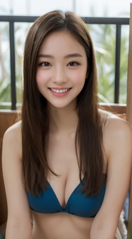 top-quality、ultra-detailliert、8k photo、NAKED, NUDE、Skinny、A slender well-shaped breasts、Resort Hotel Beach,