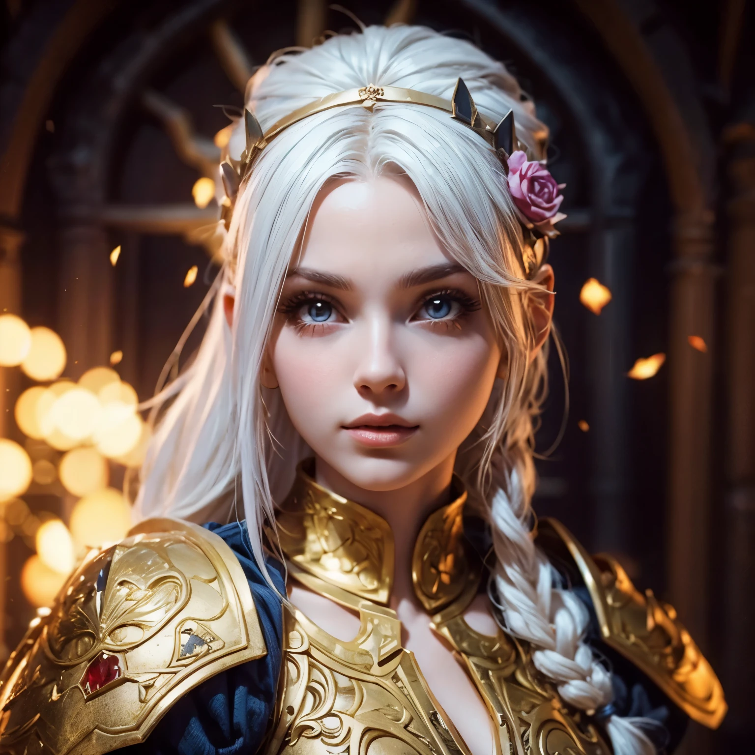 3D CGI Superhero beauty young girl in medieval suit tatical ornad armor