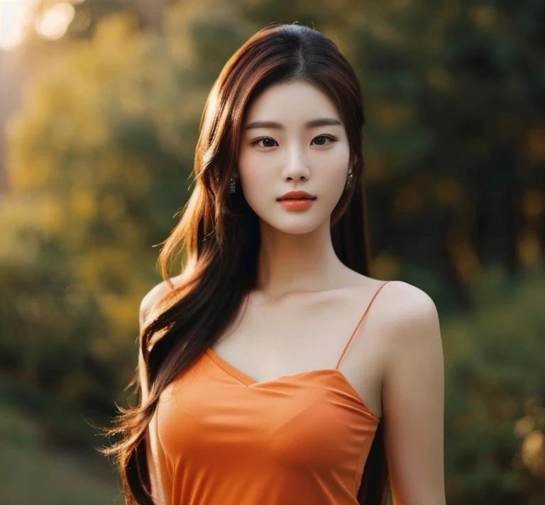 Close-up of a woman in a red shirt posing for a photo., beautiful south ponytail,) Long, flowing hair, korean woman, gorgeous young korean woman, ponytail, beautiful young korean woman, Korean girl, korean woman, Jae Yeon Nam, beautiful asian girl, young asian woman, Beautiful Asian woman, Cute young Korean face, Gorgeous Chinese model, Chinese girl, Heonhwa Cho