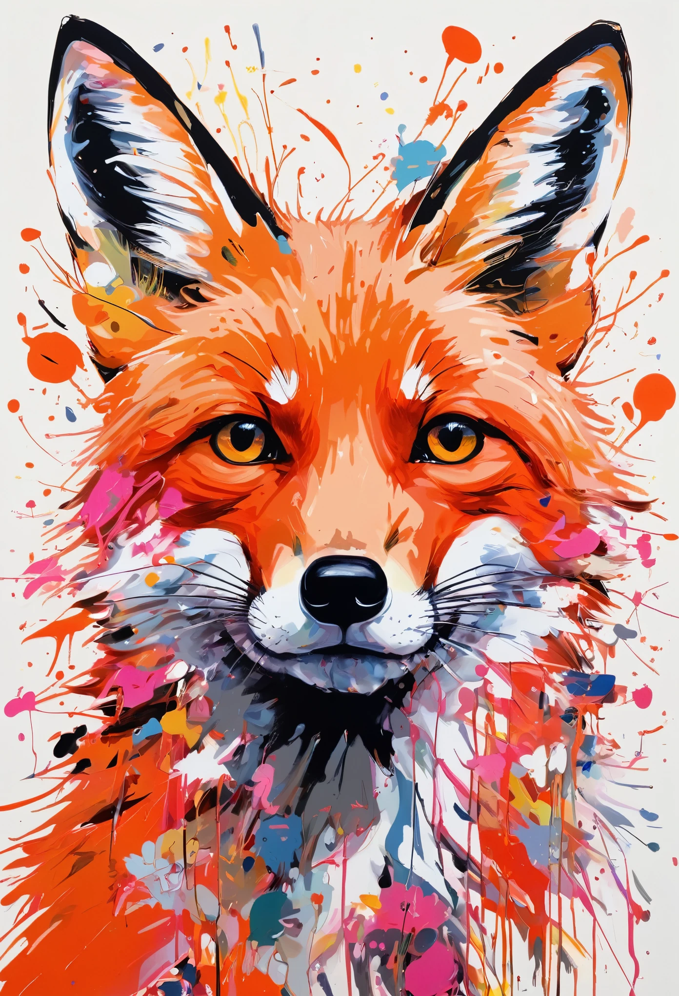 Graffiti, scribble, Comics by Petra Cortright, best quality, masterpiece, Fox artwork, Representative work, official art, Professional, Ultra intricate detailed, 8k, Fox art, colourful background 