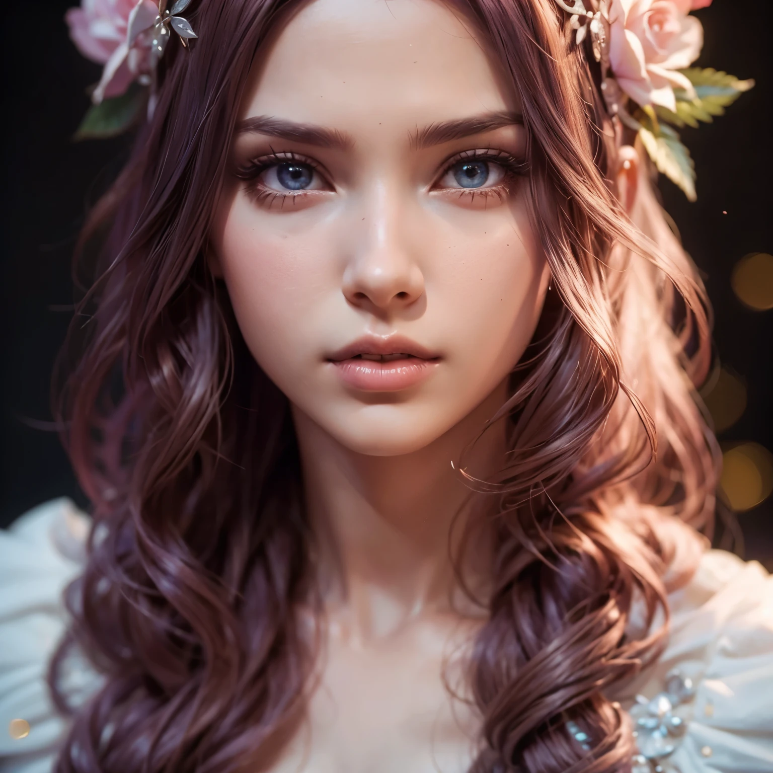 3D CGI princess beauty young girl in elegant ornad suit