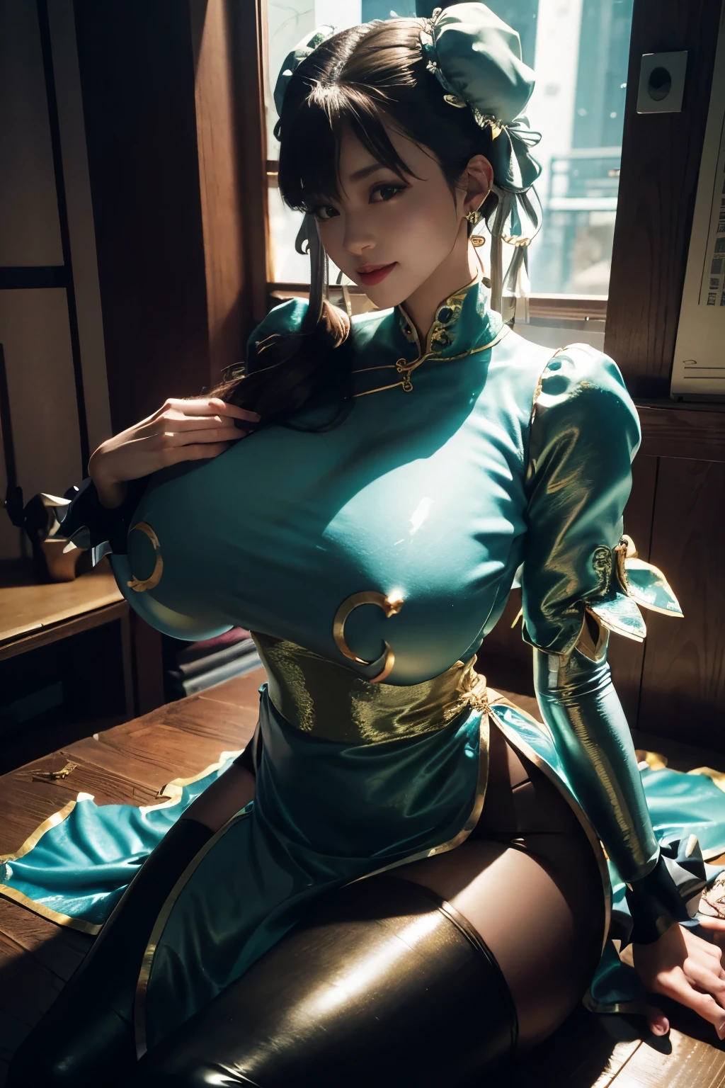 (masterpiece), best quality, best quality,  Detailed and complex, The original,high resolution,Full body shot。
(),Very detailed_Eye, very high，Sexy,Extra large thick breasts,Lengthen the waist，Huge breasts，Thin legs，Leg muscles are extremely thick，
(Eyeliner:0.5),(blush:0.5),Blonde Hair,简约钻石earrings,Delicate skin, Double tail, 
View Viewer, 淡淡的Smile, Perfect fingers, beautiful hands, nice,
ring，earrings
(Ambient Light:1),(Composition:1.3), (best quality, high resolution, Reality, original, 8K,masterpiece, ),best quality, Masterpiece 8K.HDR. High Rib:1.2, film grain, Blurred Bokeh:1.2, lens flare, (Bright colors:1.2), (Beautifully),On the table,surreal,32k,Extremely detailed CG Unity 8K wallpaper, best quality,Rainbow latex dress,Colorful slime clothes,Deep turtleneck sweater,Rainbow Slime Dress,black bob haircut,Silver wavy hair,(Over the knee boots:1.2),Cowboy shooting, street, 中国street, (Film Grain:1.2), (Film Covering:1.3), night,Smile,open mouth,Mouth details,Parties,Full body pantyhose, huge breasts