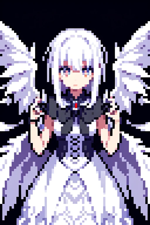 ((Seraphin)) ((white hair)) ((many eyes)) (many wings))