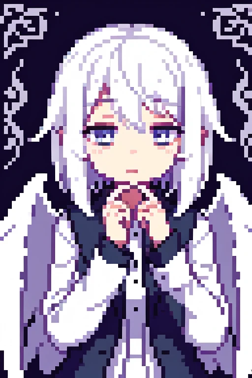 ((Seraphin)) ((white hair)) ((many eyes)) (many wings)) ((shy)) ((sleepy))