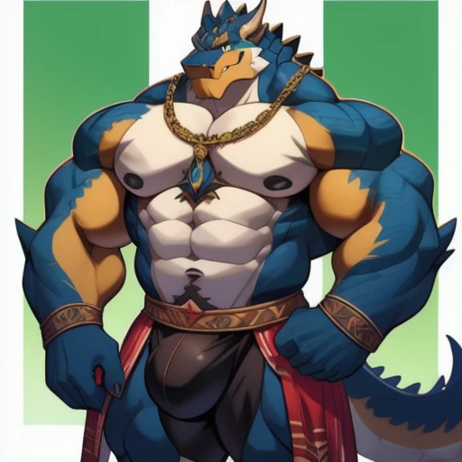 Sozinho, macho, pessoas lagarto, Cara atrevida, Rosto largo, ombros largos, Muscular, lustre, forte, alto, gigante, Huge amounts of pubic, immensity, gigantesco, big biceps, peitorais grandes, corpo verde, pele verde, olhos amarelos, virilha detalhada, huge bulge