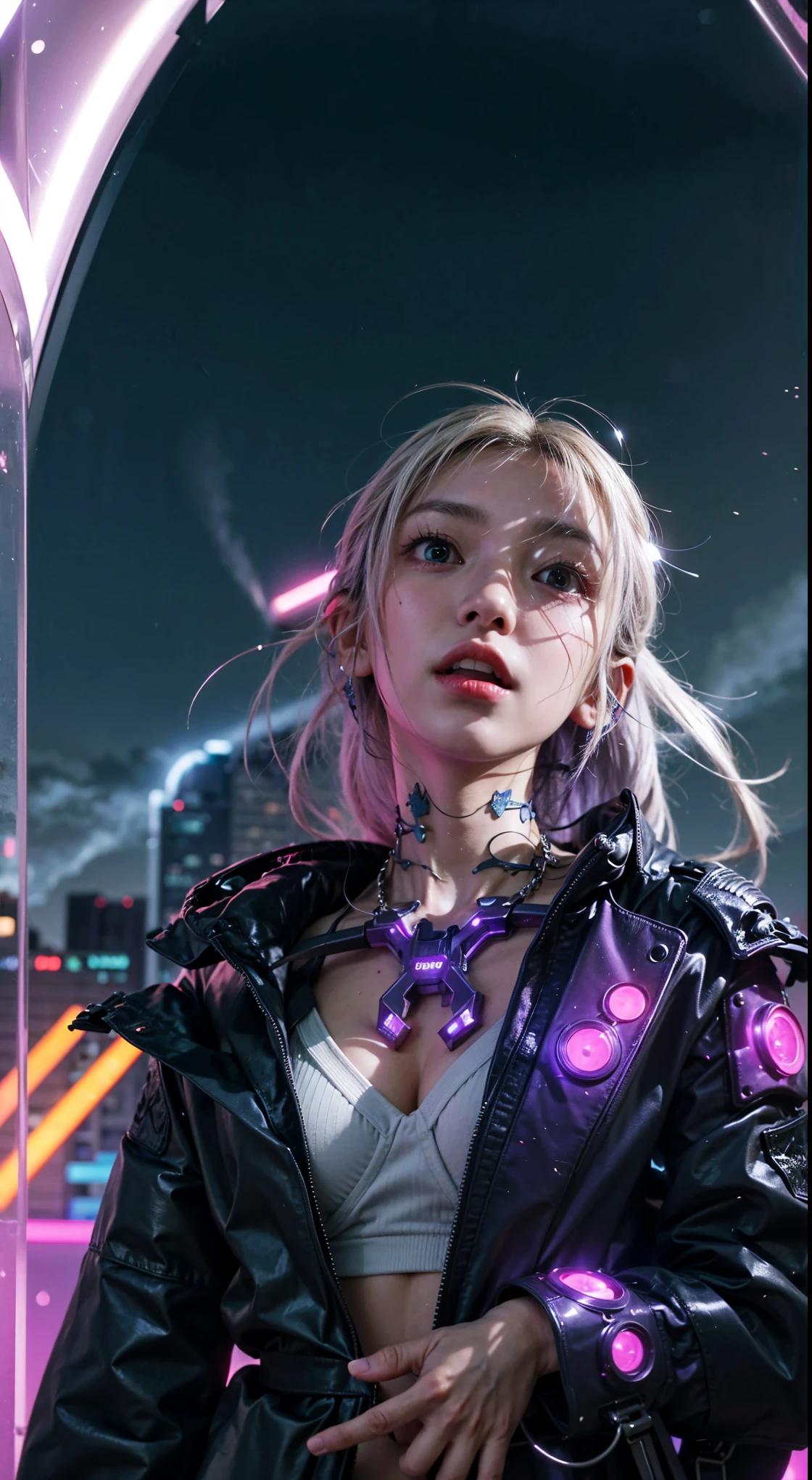 (extremely intricate all details)、(extremely realistic all Texture) 、glossy Texture、Navy blue heavy mechanical armor resembling a pillbug, designed by Hajime Katoki、1 person、Beautiful female soldier、Multi-legged、Heavyweight、Heavy Armor、Firearms、Ultra-realistic、Full Body Shot、Night view of the bayside industrial area、Spotlight lighting to illuminate characters、Please generate at least 4 copies.