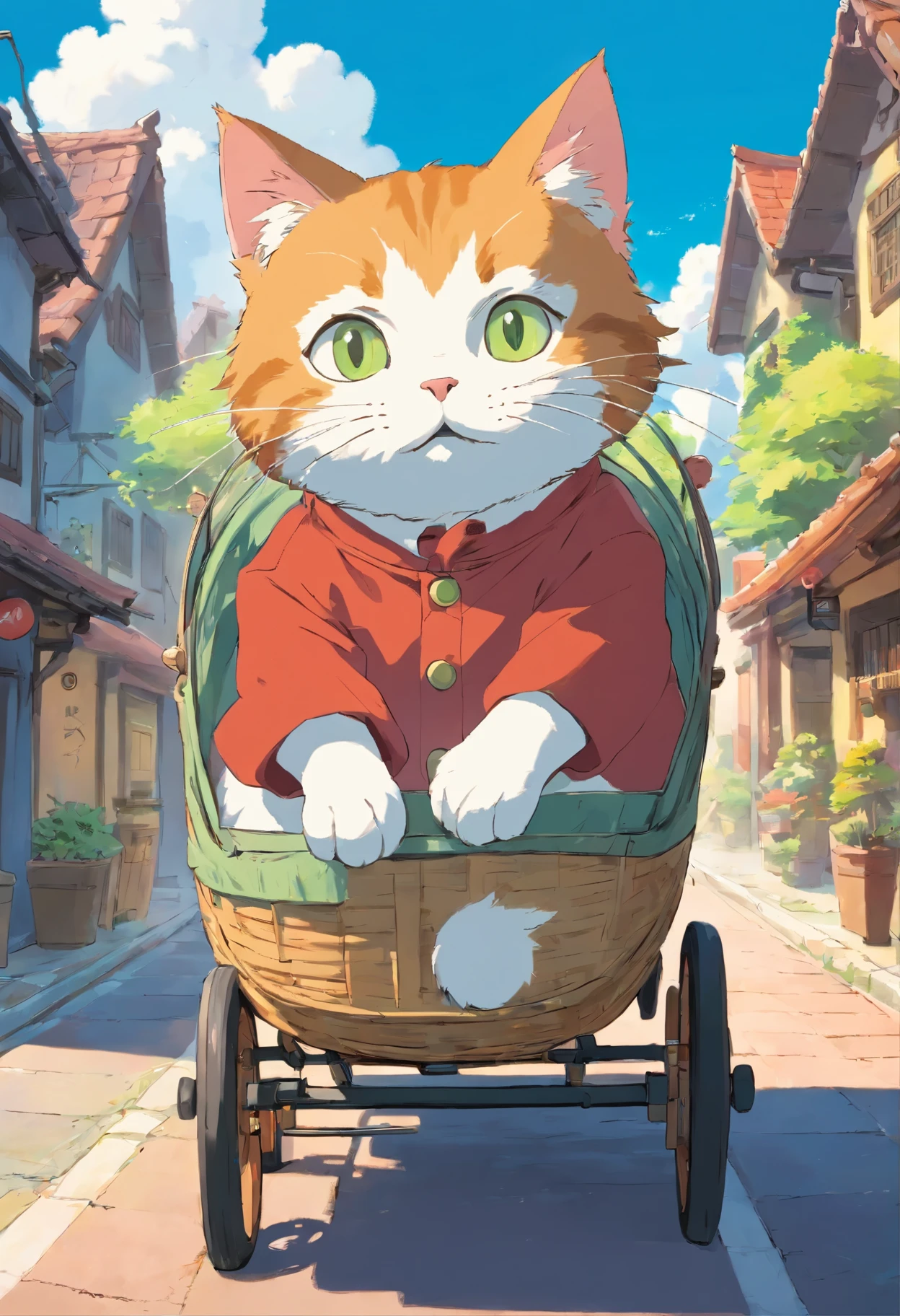 Gatito en un carrito