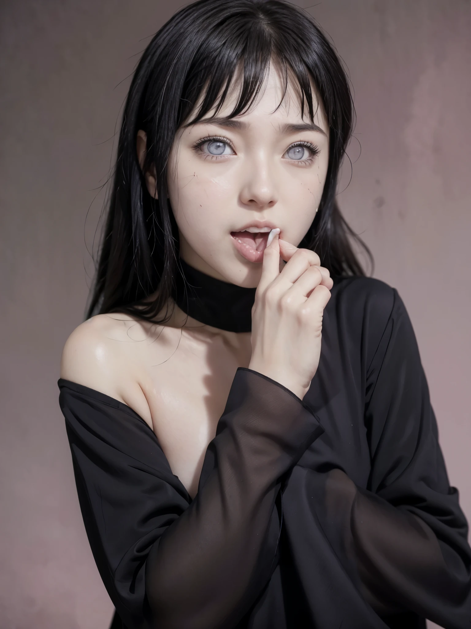 Hot hinata, licking your own fingers