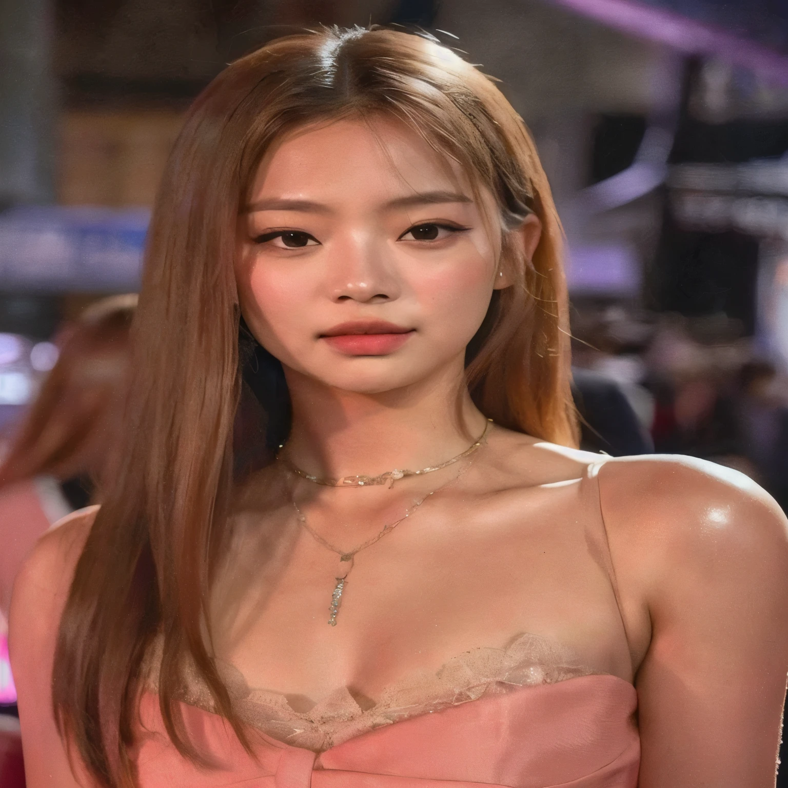un primer plano de una mujer con un vestido rosa posando para una foto, jennie rosa negro, jossi de blackpink, parque roseanne de blackpink, Lalisa Manobal, Lalisa Manoban de Blackpink, el corte de hime, portrait of jossi de blackpink, muchacha coreana, hermosa mujer surcoreana, tzuyu de dos veces, aparcar desde-min, Gongbi