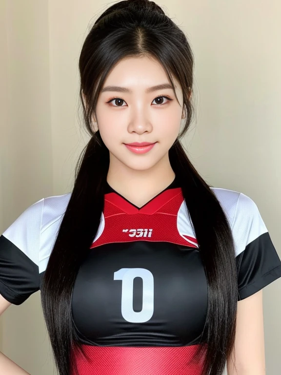 ภาพระยะใกล้ของผู้หญิงponytail, Korean symmetrical face, Woman wearing a volleyball shirt Expensive silk, dark black, Thai anime girl, Chest size 36 inches, beautiful south ponytail,) long, Flowing hair, ponytail, beautiful young, bright and sparkling, beautiful south korean women, Tzuyu from two times, Jae Yeon Nam, Lee Ji Eun, Lee Ji-eun, wan's Korean face is so cute, Korean girl, cute korean stars, หญิงKorean girlที่สวยงาม, หญิงKorean girlที่งดงาม, Cute young Korean face, Hwang Se-is, Park from minutes