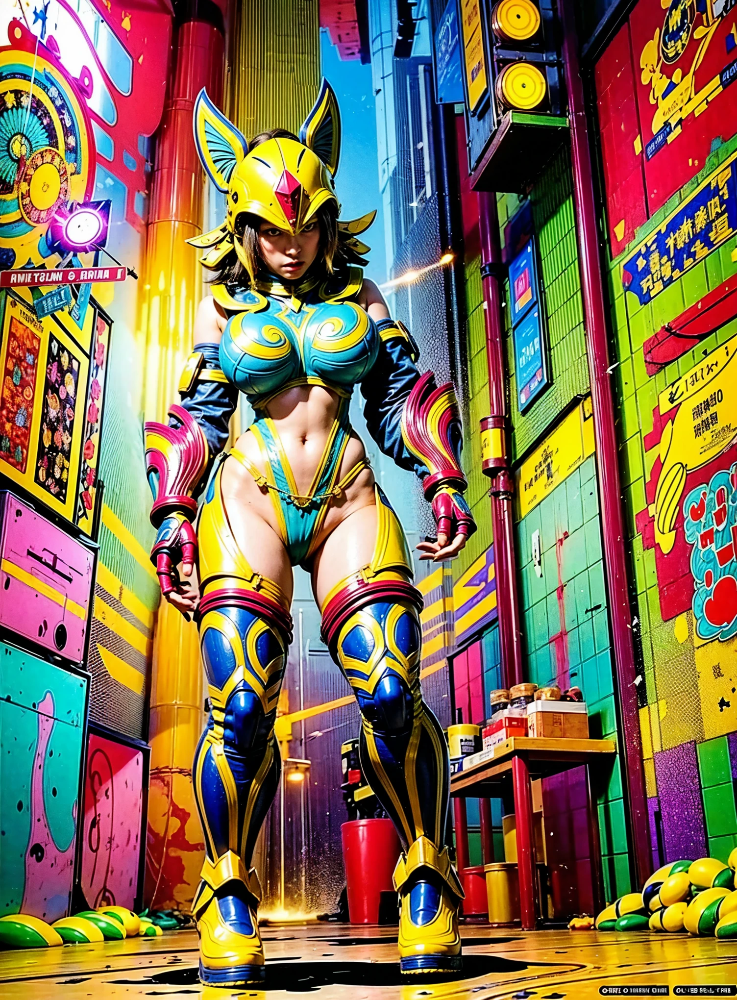 (extremely intricate all details)、(extremely realistic all Texture) 、glossy Texture、Navy blue heavy mechanical armor resembling a pillbug, designed by Hajime Katoki、1 person、Beautiful female soldier、Multi-legged、Heavyweight、Heavy Armor、Firearms、Ultra-realistic、Full Body Shot、Night view of the bayside industrial area、Spotlight lighting to illuminate characters、Please generate at least 4 copies.
