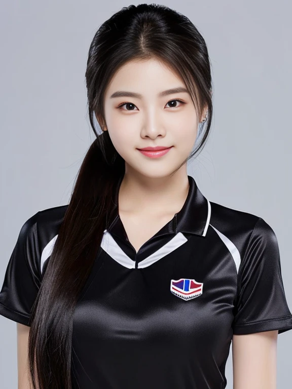 ภาพระยะใกล้ของผู้หญิงponytail, Korean symmetrical face, Woman wearing a volleyball shirt Expensive silk, dark black, Thai anime girl, Chest size 36 inches, beautiful south  ponytail,) long, Flowing hair, ponytail, beautiful young, bright and sparkling, beautiful south korean women, Tzuyu from two times, Jae Yeon Nam, Lee Ji Eun, Lee Ji-eun, wan&#39;s Korean face is so cute, Korean girl, cute korean stars, หญิงKorean girlที่สวยงาม, หญิงKorean girlที่งดงาม, Cute young Korean face, Hwang Se-is, Park from minutes