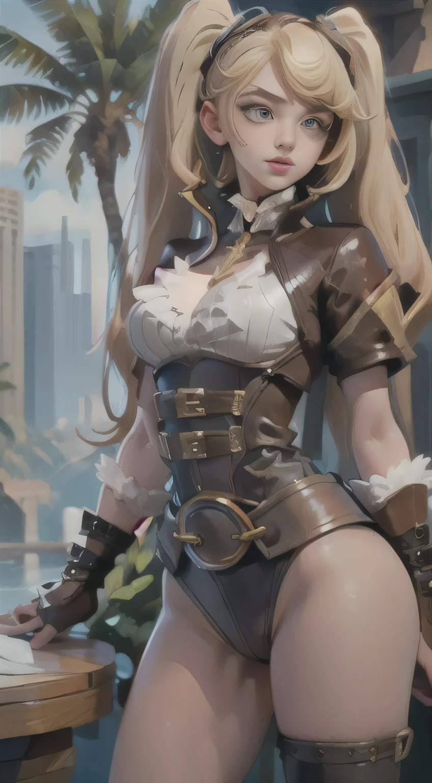 Layla desnuda contextura delgada tetas grandes muslos anchos cintura delgada fondo jungla