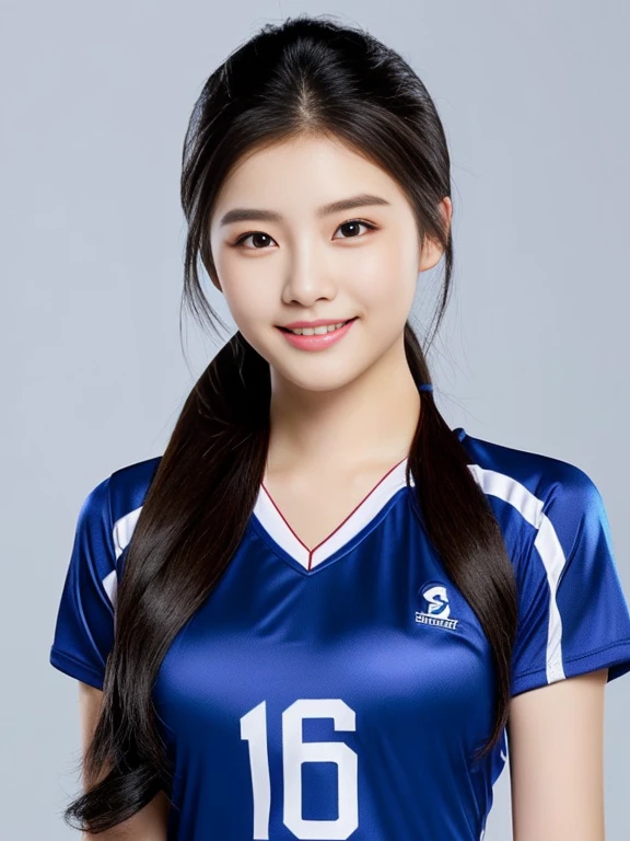 ภาพระยะใกล้ของผู้หญิงponytail, Woman wearing a volleyball shirt Expensive silk, dark blue, Thai anime girl, Chest size 36 inches, beautiful south ponytail,) long, Flowing hair, ponytail, beautiful young, bright and sparkling, beautiful south korean women, Tzuyu from two times, Jae Yeon Nam, Lee Ji Eun, Lee Ji-eun, wan's Korean face is so cute, Korean girl, cute korean stars,