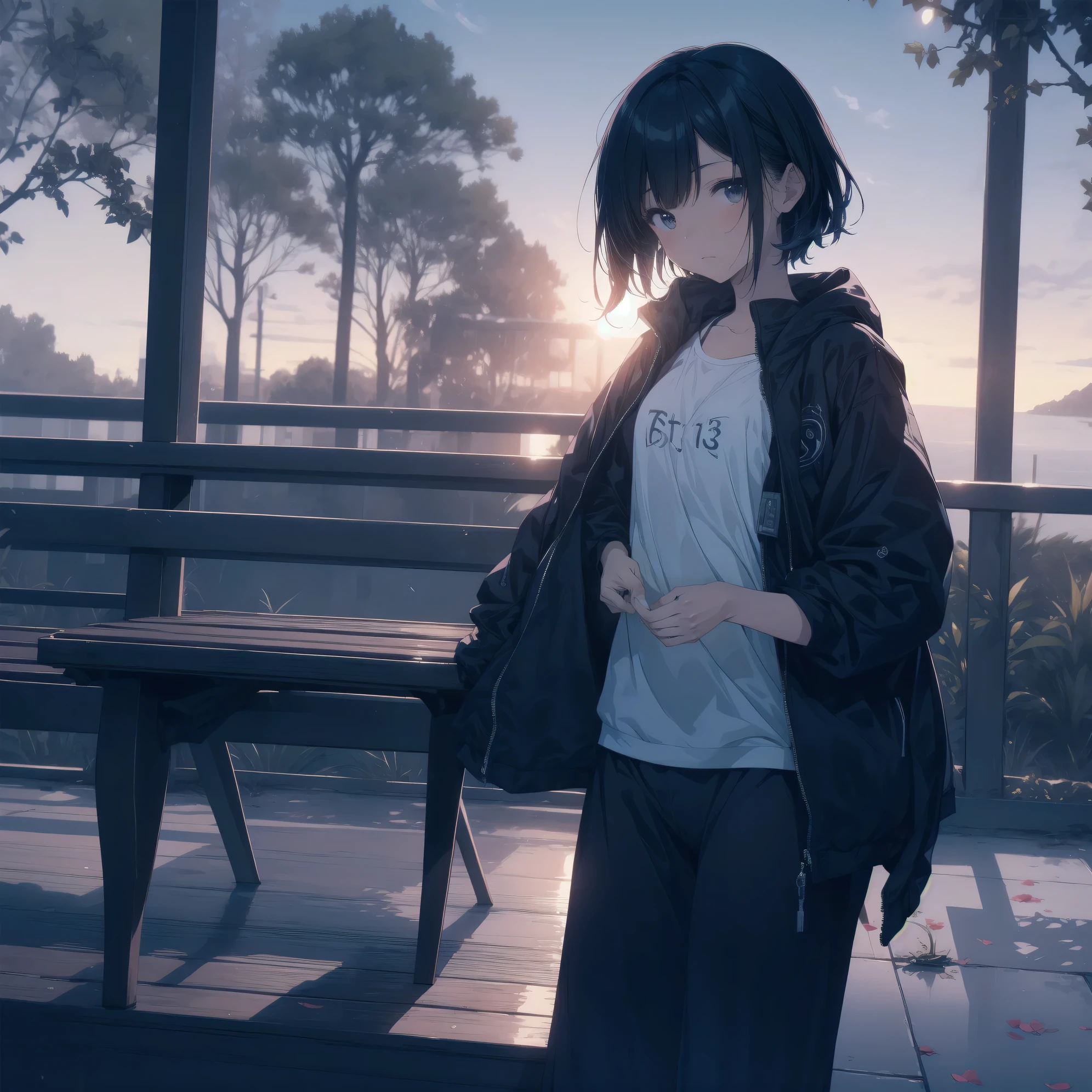 ultra-absurdres-Top quality by artist God, ultra-detailed, high resolution, anime moe artstyle, best anime 8k konachan wallpaper, pixiv contest winner, pool:2810, perfect anatomy,break,(Please draw a picture of a swimsuit girl sitting sleepily on a bench by the poolside alone.),break, 1girl, (Solo,lolita, little female,-yeld:1.Full limbs, complete fingers, androgynous charm, (very short hair), wet hair, flat chest,slender body, Small butt, groin, Small black eyes,hanme,beautiful detailed eyes, well-proportioned iris and pupils, sleepy eyes, highres detailed hair, wet, wearing swimsuit, school swimsuit, in the school poolside. break,super detailed skin, Best cinematic lighting powered by famous artist, 8k,beauty illustration,photoshop_(medium),very aesthetic,break,((artist:nyantcha )), artist:clamp ,artist:carnelian ,artist:kantoku ,